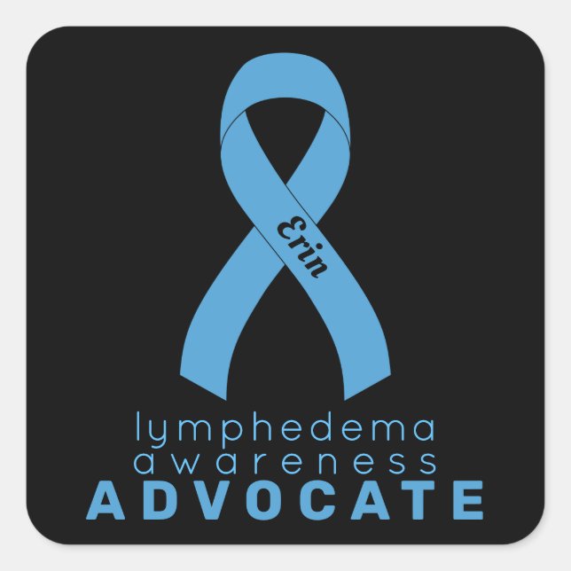 Lymphedema Advocate Black Square Sticker (Front)