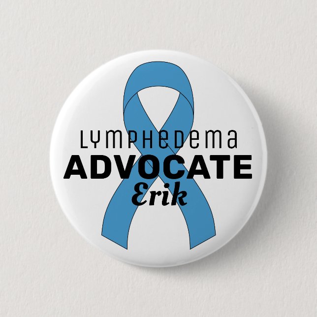 Lymphedema Advocate Ribbon White Button (Front)