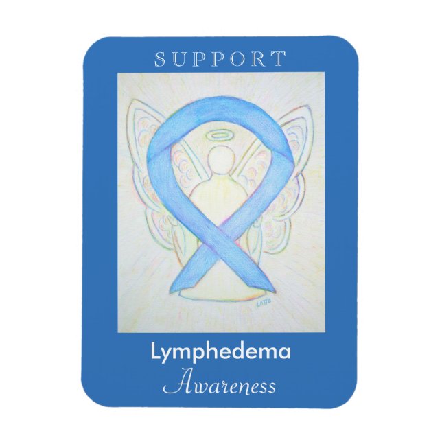 Lymphedema Awareness Ribbon Angel Custom Magnet (Vertical)