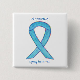 Lymphedema Awareness Ribbon Art Custom Pin