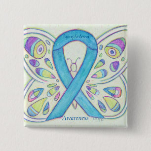 Lymphedema Awareness Ribbon Butterfly Custom Pin
