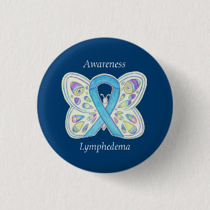 Lymphedema Awareness Ribbon Butterfly Custom Pin