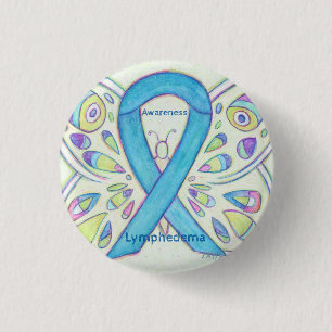 Lymphedema Awareness Ribbon Butterfly Custom Pin