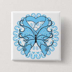 Lymphedema Butterfly Circle of Ribbons 2 Inch Square Button