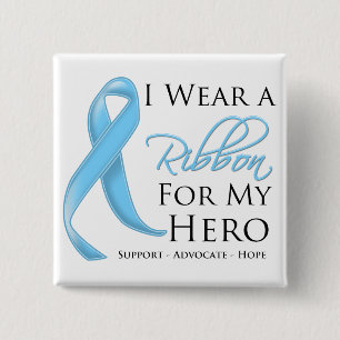 Lymphedema I Wear a Ribbon For My Hero 2 Inch Square Button