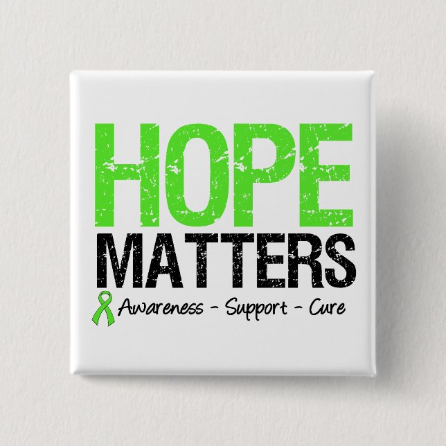 Lymphoma Awareness Hope Matters 2 Inch Square Button (Front)