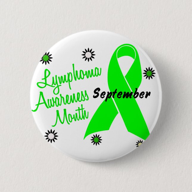Lymphoma Awareness Month Flowers 1 2 Inch Round Button (Front)