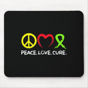Lymphoma Awareness Peace Love Cure  Mouse Pad