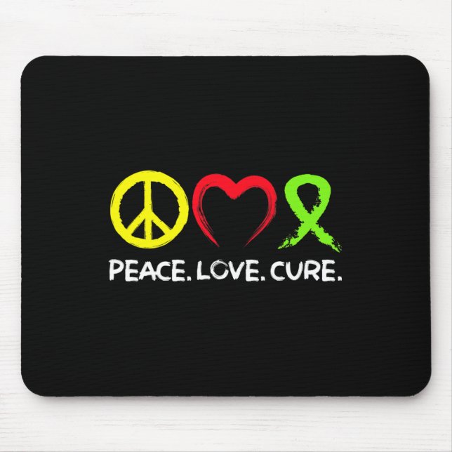Lymphoma Awareness Peace Love Cure  Mouse Pad (Front)