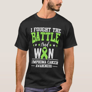 Lymphoma Cancer Awareness Survivor Lime Green Ribb T-Shirt