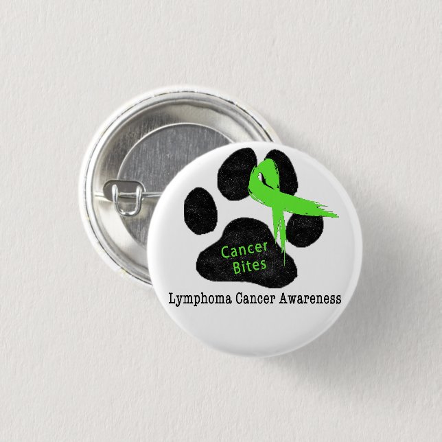 Lymphoma Cancer in Dogs Awareness  1 Inch Round Button (Front & Back)