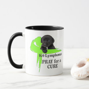 Lymphoma Cancer Support Dog Green Ribbon Mug
