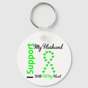 Lymphoma I Support My Husband Keychain