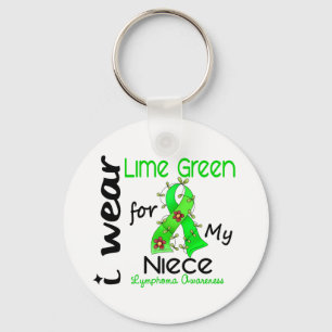 Lymphoma I Wear Lime Green For My Niece 43 Keychain