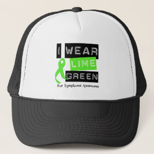 Lymphoma I Wear Lime Green Ribbon For Awareness Trucker Hat
