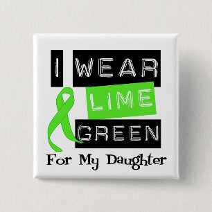 Lymphoma Lime Green Ribbon Daughter 2 Inch Square Button