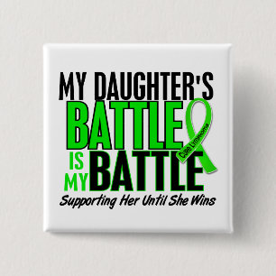 Lymphoma My Battle Too 1 Daughter 2 Inch Square Button