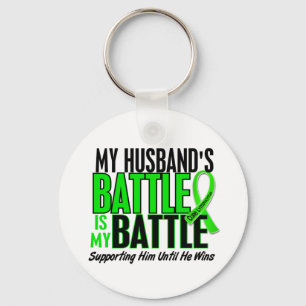 Lymphoma My Battle Too 1 Husband Keychain