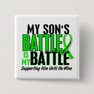 Lymphoma My Battle Too 1 Son 2 Inch Square Button