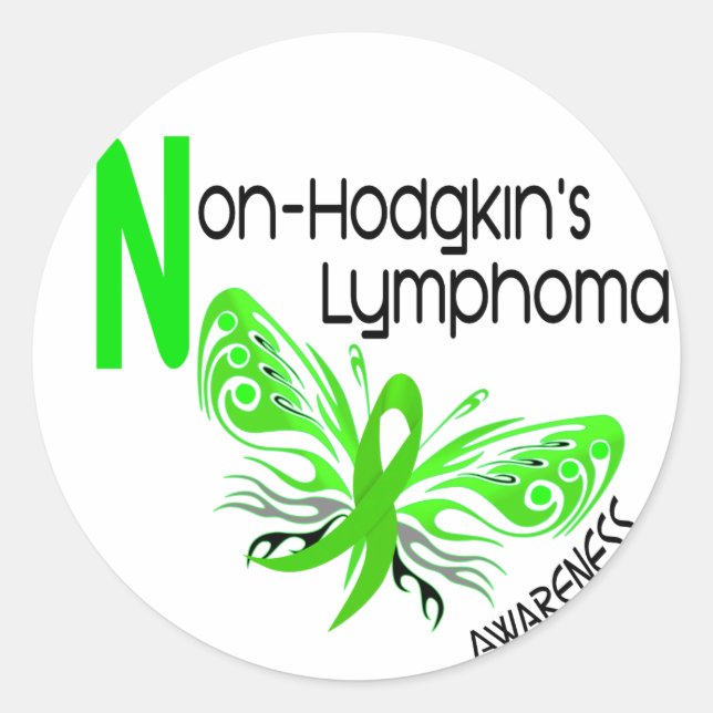 Lymphoma Non-Hodgkins BUTTERFLY 3.1 Classic Round Sticker (Front)