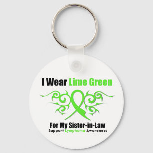 Lymphoma Tribal Ribbon For My Sister in Law Keychain