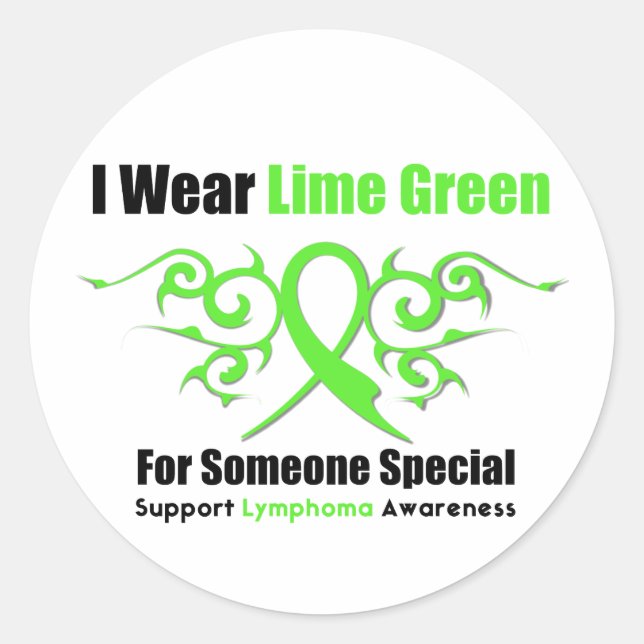 Lymphoma Tribal Ribbon Someone Special Classic Round Sticker (Front)