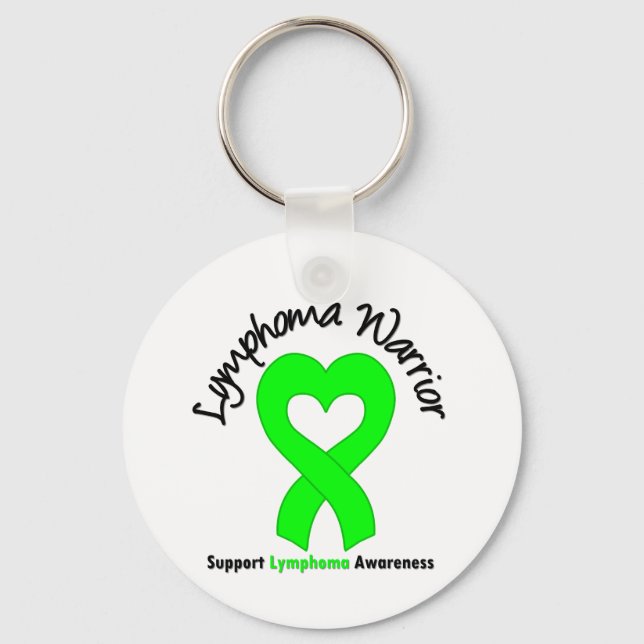 Lymphoma Warrior Heart Keychain (Front)
