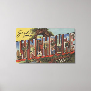 Lynchburg, Virginia - Large Letter Scenes Canvas Print