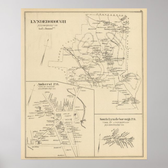 Lyndeborough, Hillsborough Co Poster (Front)