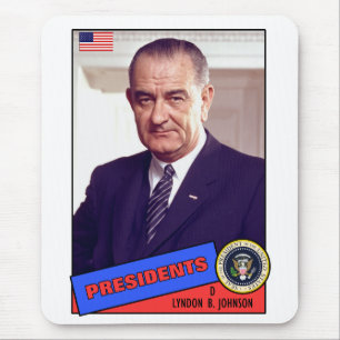 Lyndon B. Johnson Baseball Card Mouse Pad