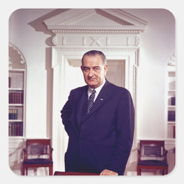 Lyndon B Johnson Square Sticker (Front)