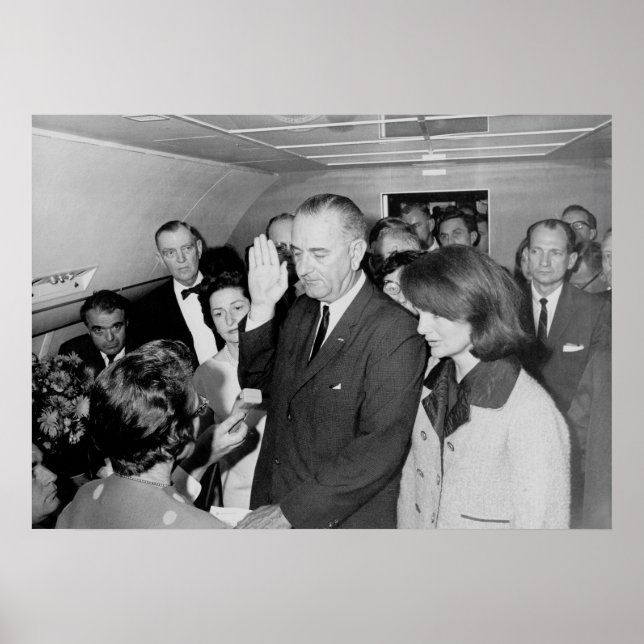 Lyndon B. Johnson taking the Oath of Office Poster (Front)