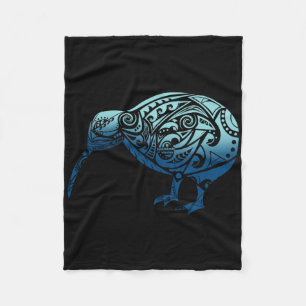 Lynesia Maori Kiwi Bird Ocean Blue New Zealand  Fleece Blanket