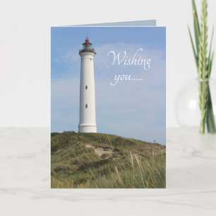 Lyngvig Fyr, Lighthouse, Ringkobing, Denmark Card