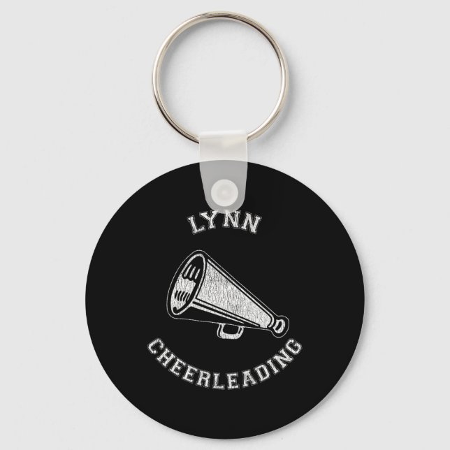 Lynn Cheer Distressed Retro 90's Cheerleader  Keychain (Front)