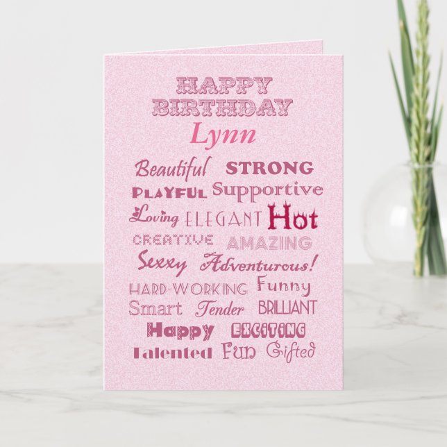 Lynn Happy Birthday Words of Praise Card (Front)
