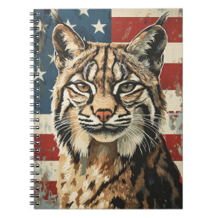 Lynx American flag vintage Notebook