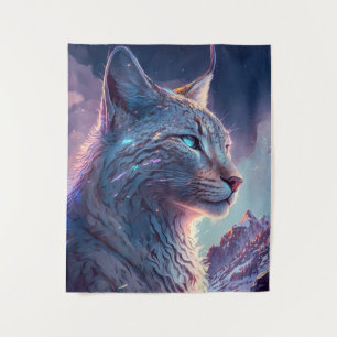 Lynx Animal Portrait Painting Wildlife Outdoors  Tapestry