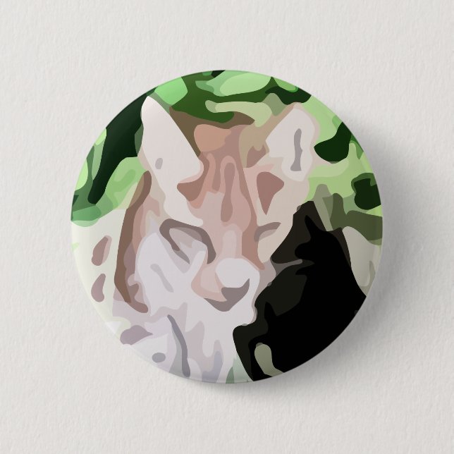 lynx cat painting 2 inch round button (Front)