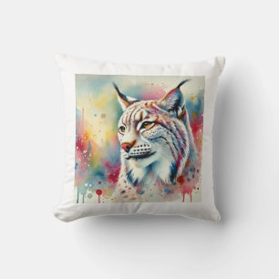 Lynx in the Light 300724AREF105 - Watercolor Throw Pillow