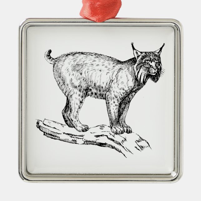 Lynx Metal Ornament (Front)