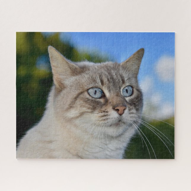 Lynx Point Cat with Blue Eyes Jigsaw Puzzle (Horizontal)