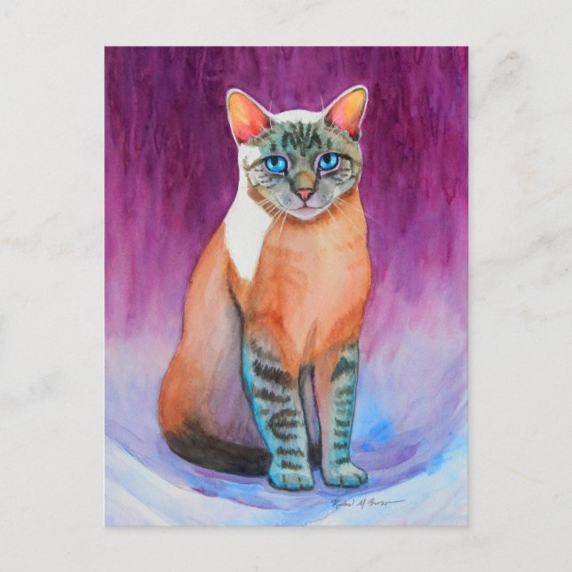 Lynx Point Siamese Cat at Kitty Angels Postcard (Front)