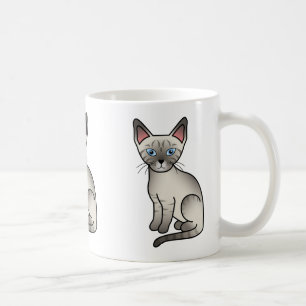 Lynx Point Siamese Cat Cute Cartoon Illustration Coffee Mug