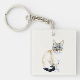 Lynx Point Siamese Cat Keychain