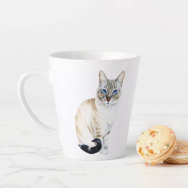 Lynx Point Siamese Cat Parent Personalized Latte Mug (In Situ)