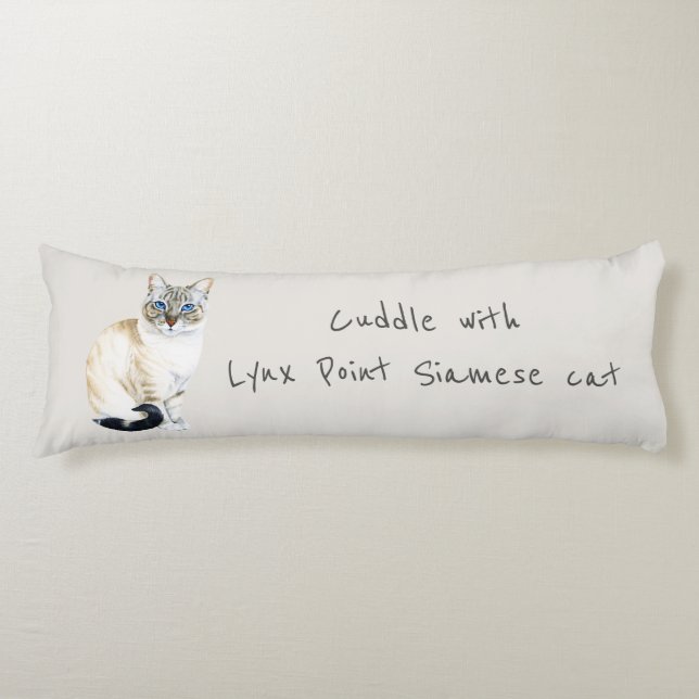 Lynx Point Siamese Cat Personalized  Body Pillow (Front)