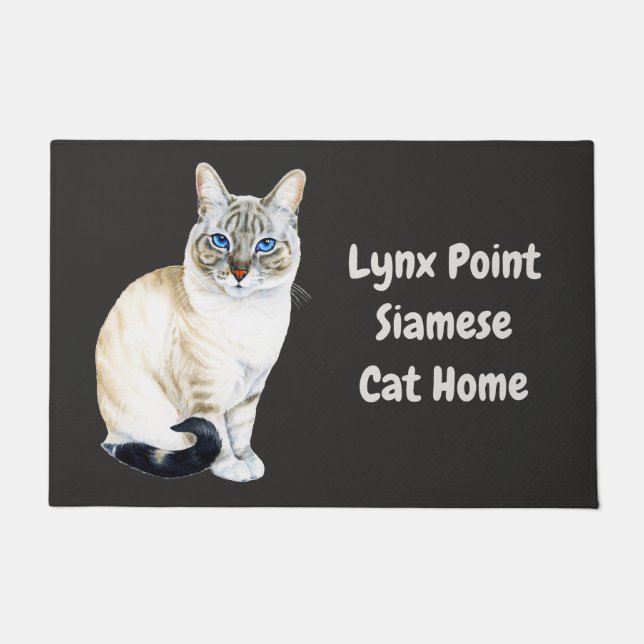 Lynx Point Siamese Cat Personalized Doormat (Front)
