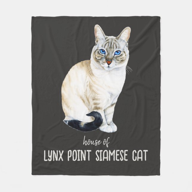 Lynx Point Siamese Cat Personalized Fleece Blanket (Front)