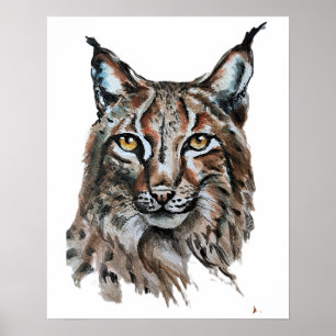 Lynx – Spirit Animal, Watercolor Totem Joga Guide  Poster